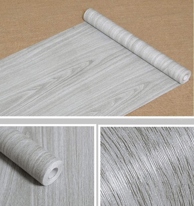 Waddllcor Gray Wood Grain Contact Paper Self Adhesive Shelf Liner Drawer Self Adhesive Shelf Liner Kitchen Cabinets Shelves Door Sticker 17.7 Inch by 78 Inch - Image 3