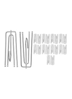 LuxHome Stainless Steel 4-Prong Pinch Pleat Curtain Hooks – Durable Short Hooks for Drapes, Window Treatments, and Pinch Pleat Curtains – Rust-Resistant Design (Pack of 20)  - Image 1