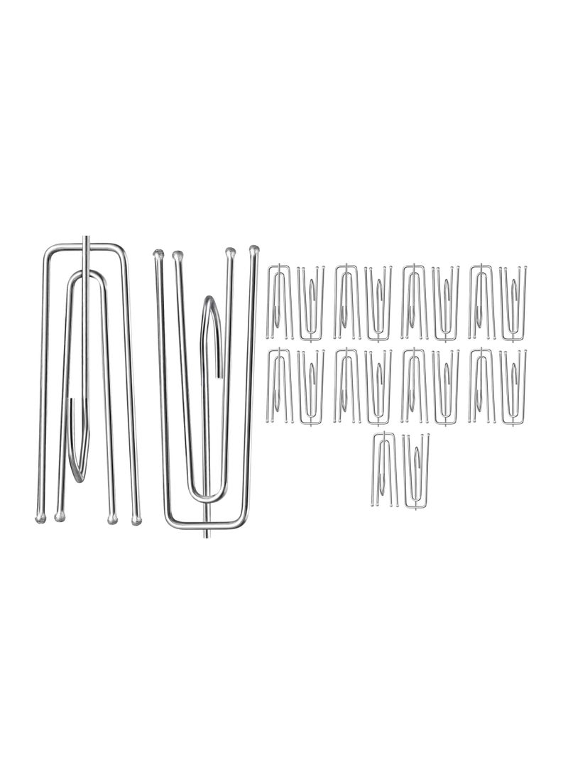 LuxHome Stainless Steel 4-Prong Pinch Pleat Curtain Hooks – Durable Short Hooks for Drapes, Window Treatments, and Pinch Pleat Curtains – Rust-Resistant Design (Pack of 20) - Image 1