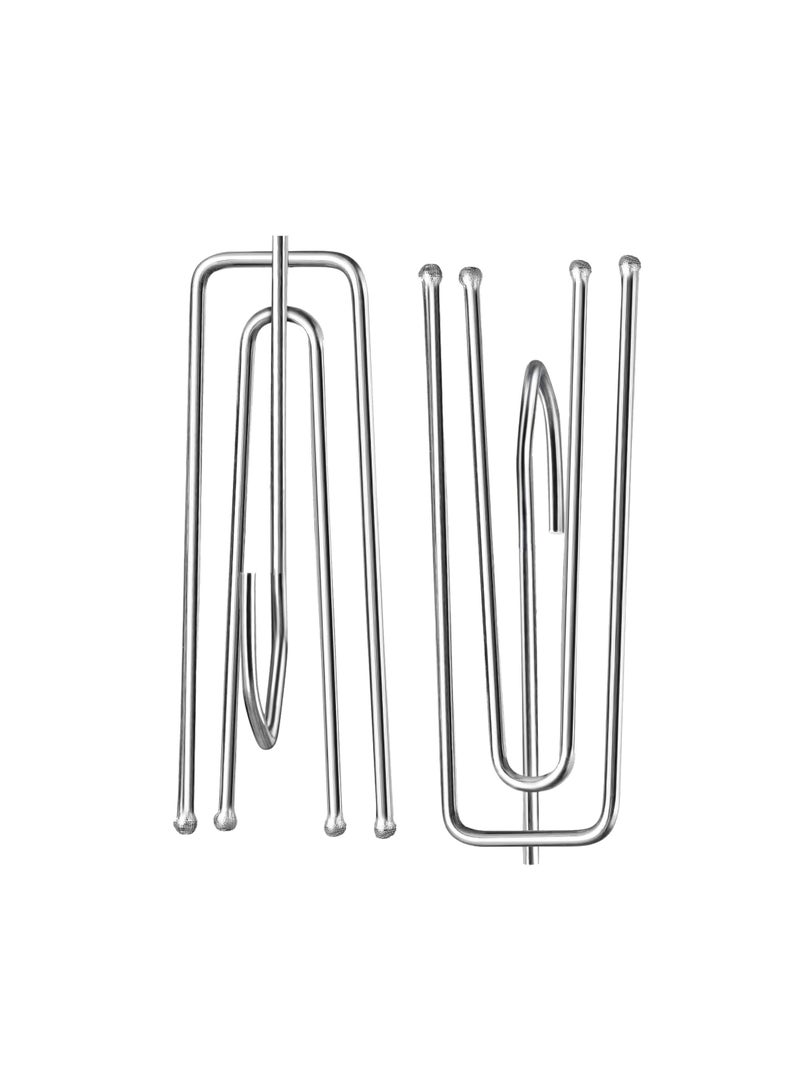 LuxHome Stainless Steel 4-Prong Pinch Pleat Curtain Hooks – Durable Short Hooks for Drapes, Window Treatments, and Pinch Pleat Curtains – Rust-Resistant Design (Pack of 20) - Image 2