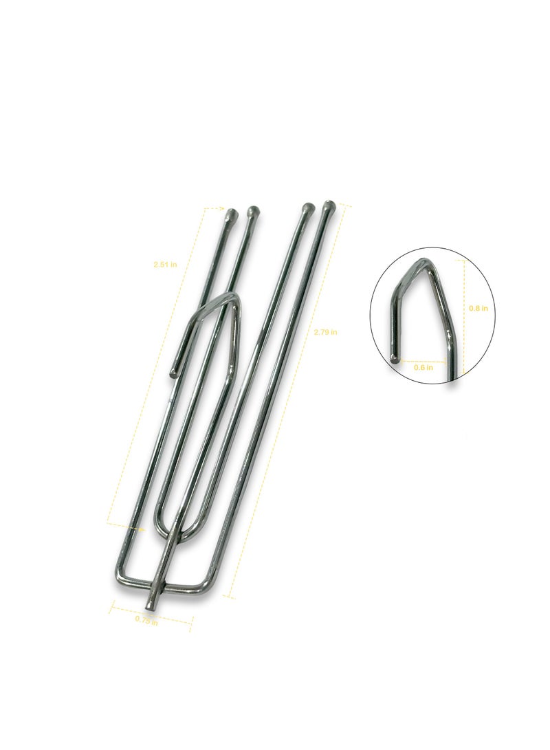 LuxHome Stainless Steel 4-Prong Pinch Pleat Curtain Hooks – Durable Short Hooks for Drapes, Window Treatments, and Pinch Pleat Curtains – Rust-Resistant Design (Pack of 20) - Image 3