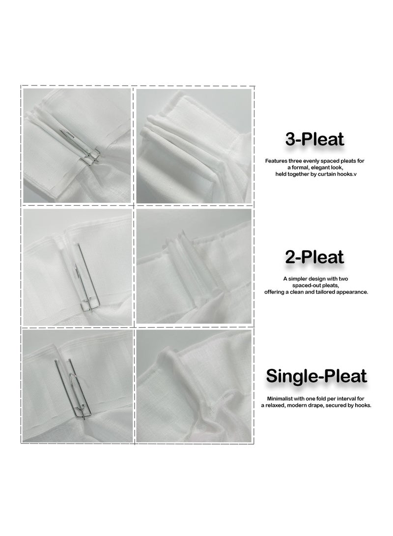 LuxHome Stainless Steel 4-Prong Pinch Pleat Curtain Hooks – Durable Short Hooks for Drapes, Window Treatments, and Pinch Pleat Curtains – Rust-Resistant Design (Pack of 20) - Image 4