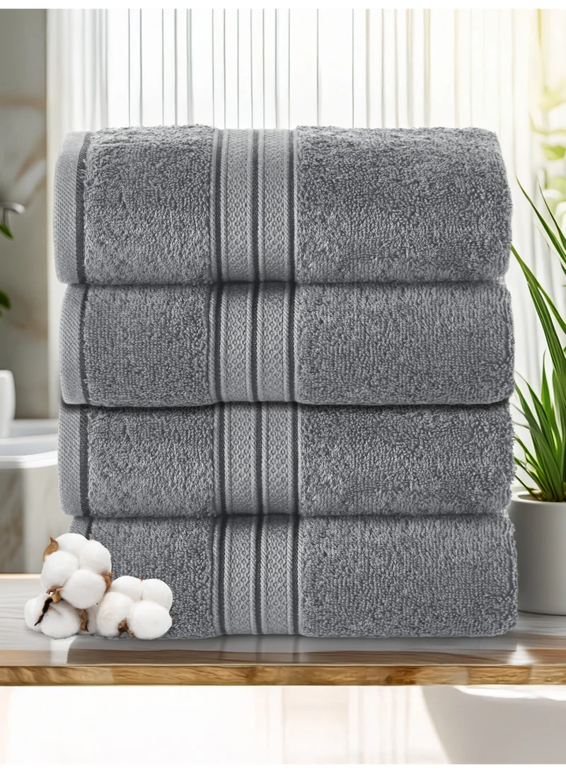 Donetella 4-Pcs Premium Bath Towel Set (70x140 cm) – 600 GSM 100% Cotton,100% Combed Cotton 600 GSM | Quick Dry, Ultra-Absorbent, Thick & Plush | Ideal for Bath, Spa, Gym, Hotel & Everyday Luxury
