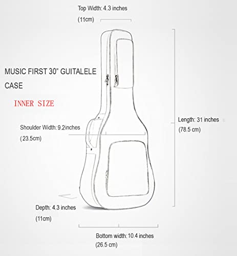 MUSIC FIRST Original Design 06 15mm Thick Padded Country Style Guitalele 30 inch Mini Guitar Case Guitar Bag 30 inch Guitar backpack 3031 inch PLS CHECK PHOTO No2 AND MEASURE YOUR GUITAR - Image 3