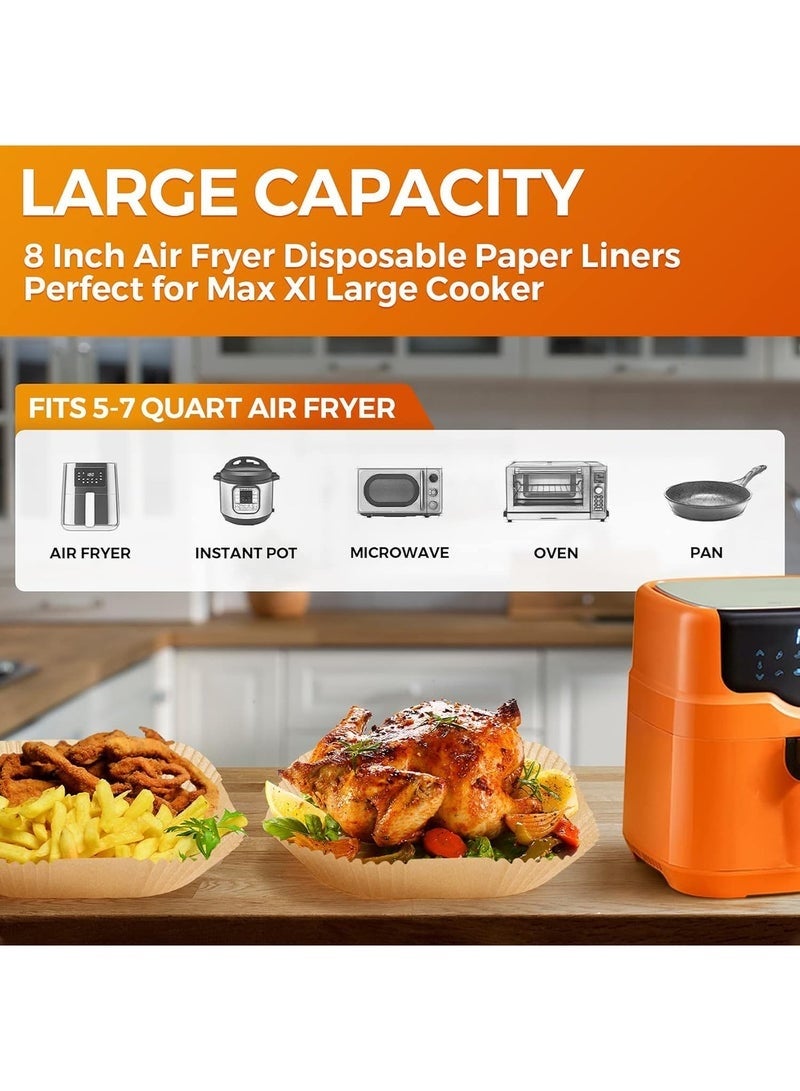 SHAOZHEN 100-Pack Disposable Air Fryer Paper Liners - Non-Stick, Oil-Resistant, Waterproof Food-Grade Paper Pads for Roasting, Microwave & Baking - Image 3