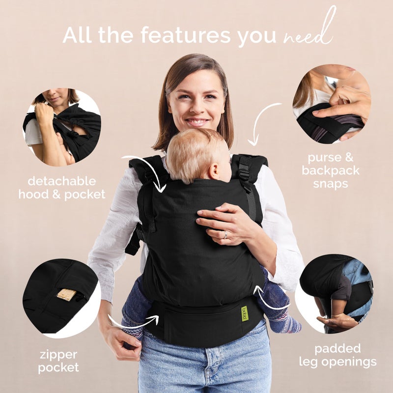 Boba X Baby Carrier - Newborn to Toddler Adjustable, 2-in-1 Convertible Front and Backpack Carrier 7 to 45 lbs, Ergonomic Baby Carrier with Crossable Straps (Call of The Mountains) - Image 5