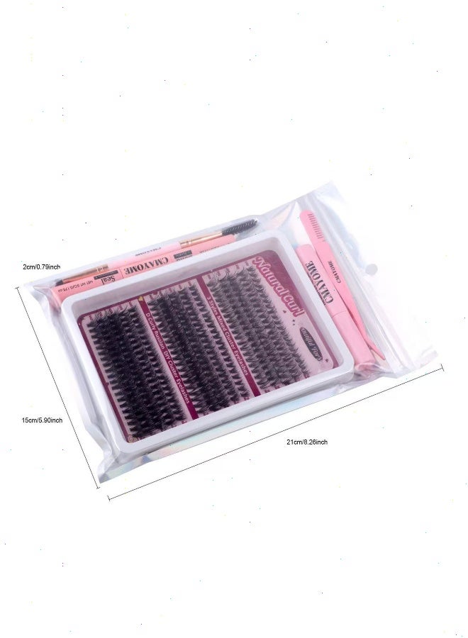 مجموعة تمديد الرموش الصناعية 3 أنماط DIY، 30D + 40D + 50D شعرة واحدة 10-18 مم، 300 مجموعة سعة كبيرة، رموش صناعية مختلطة سميكة ومجعدة، رموش صناعية مجزأة - Image 3