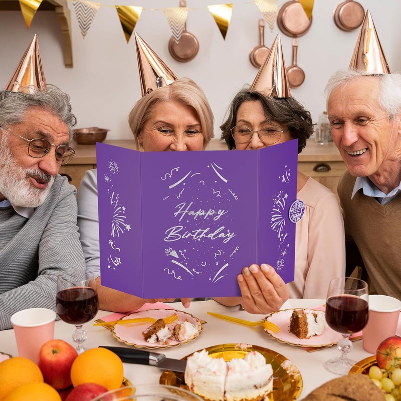 Pranski Purple 1st-99th Happy Birthday Party Decorations 18"x12" Birthday Guest Book for Men Women Suitable for All Ages Birthday Gifts Birthday Card - Image 5