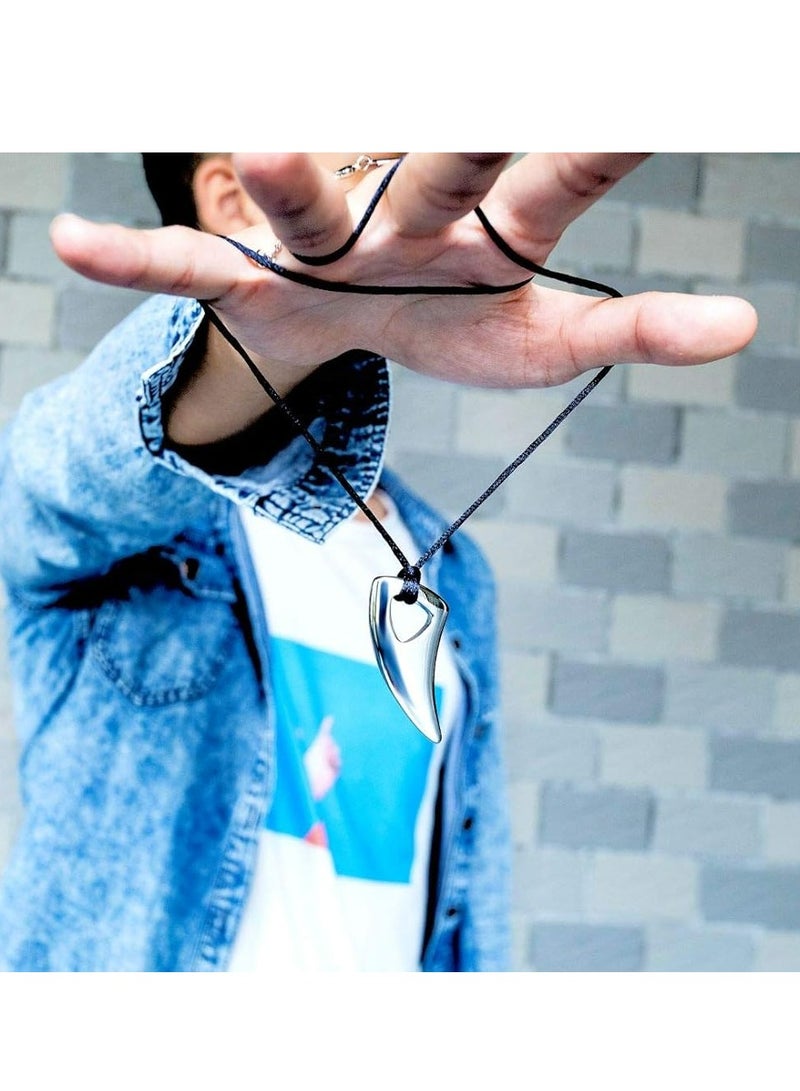 أوزيغالور قلادة أسنان الذئب من الفولاذ المقاوم للصدأ للرجال مع سلسلة فضية قابلة للتعديل - Image 4