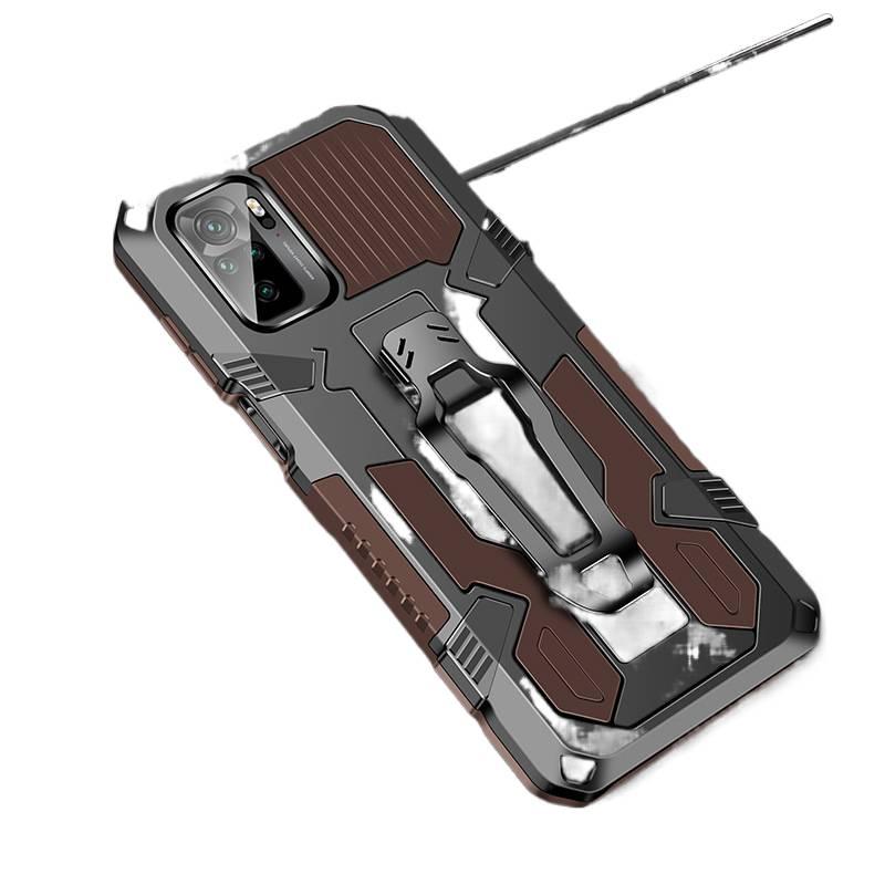 MagSafe Drop Protection TPU + PC Case for Redmi Note 10 and Kickstand and Scratch Resistant in Coffee Brown - Image 1