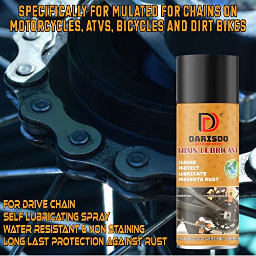 Darisdo Chain Lubricant+Chain Cleaner with Brush Clean & Lube The Chain Easily with Brush (300 ml Pack of 2), Clear - Image 5