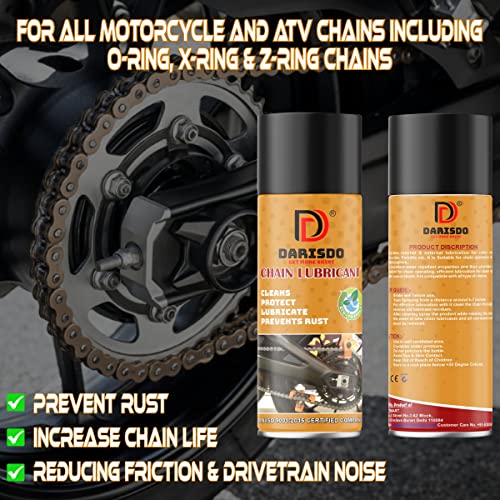 Darisdo Chain Lubricant+Chain Cleaner with Brush Clean & Lube The Chain Easily with Brush (300 ml Pack of 2), Clear - Image 4