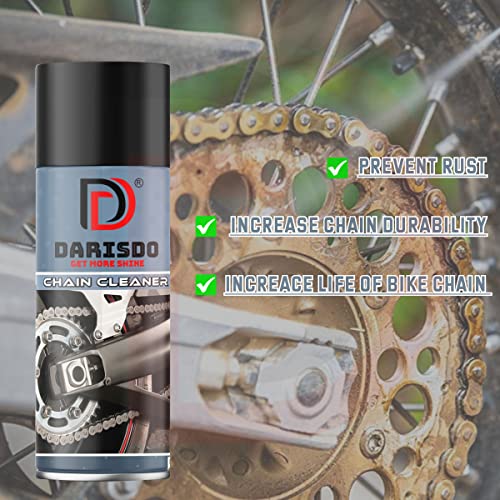 Darisdo Chain Lubricant+Chain Cleaner with Brush Clean & Lube The Chain Easily with Brush (300 ml Pack of 2), Clear - Image 2
