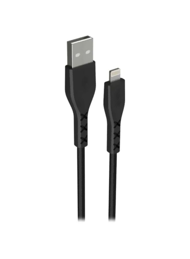 كابل شحن ومزامنة بيانات بمنفذ USB إلى منفذ Lightning أسود