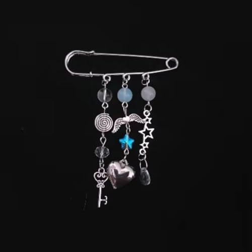 RICHTRUE Cutecore Pins for Bags Goth Emo Grunge Bag Charms Purse Backpack Accessories Y2k Cute Kawaii Decorative Pins (Silver Heart) - Image 3