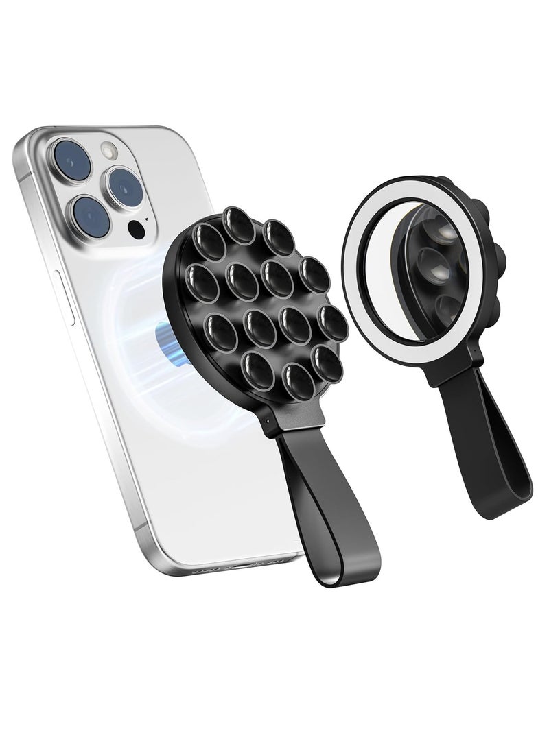 general Silicone Suction Phone Case, Magnetic Suction Cup Phone Mount, Sticky Phone Suction Grip for Selfies and Videos, Hands-Free Mirror Shower Phone Stand Holder for iPhone and Android - Image 1