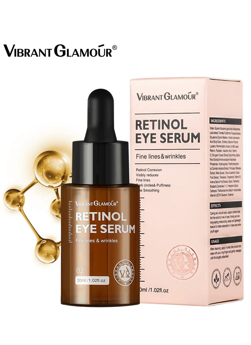 Vibrant Glamour - Vibrant Glamour Retinol Eye Serum | Anti-Aging Formula | Reduces Fine Lines, Wrinkles, Dark Circles & Puffiness | 30ml (1.02 fl.oz) - Image 1