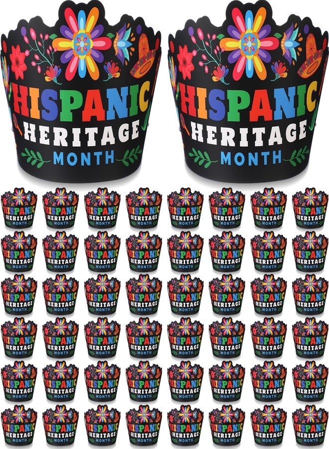Leitee 48 Pcs Hispanic Heritage Month Decoration Paper Crowns Bulk with Elastic Rope Hispanic Heritage Month Party Favors Spanish Paper Crowns for Latin American School Classroom Supplies Decoration - Image 1