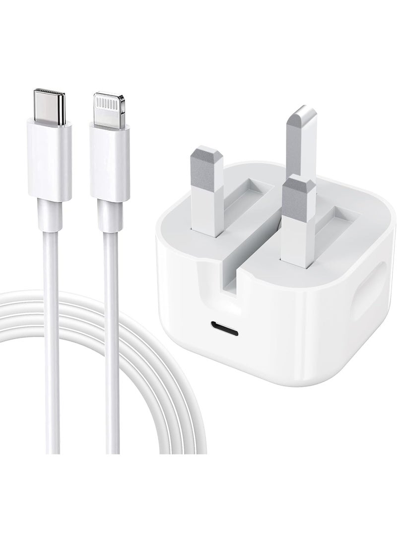 vesus iPhone Fast Charger, 20W USB C iPhone Charger Plug with 1M Fast Charging Cable, Type C Fast Charger Compatible with iPhone 14/14 Plus/14 Pro/14 Pro Max/13 - Image 1