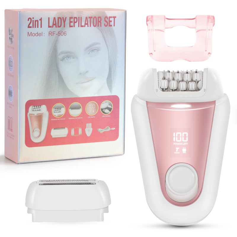 YHC Epilator for Women â€“ Cordless 2-in-1 Hair Removal with 32 Tweezers, Rechargeable Electric Shaver for Legs, Arms & Body - Image 1
