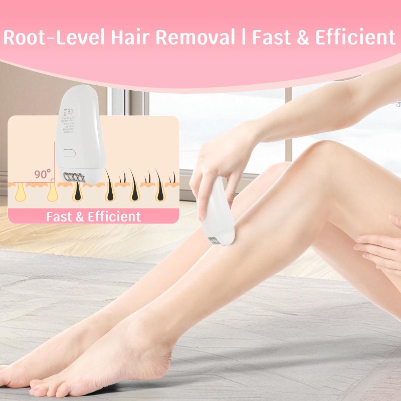 YHC Epilator for Women â€“ Cordless 2-in-1 Hair Removal with 32 Tweezers, Rechargeable Electric Shaver for Legs, Arms & Body - Image 5