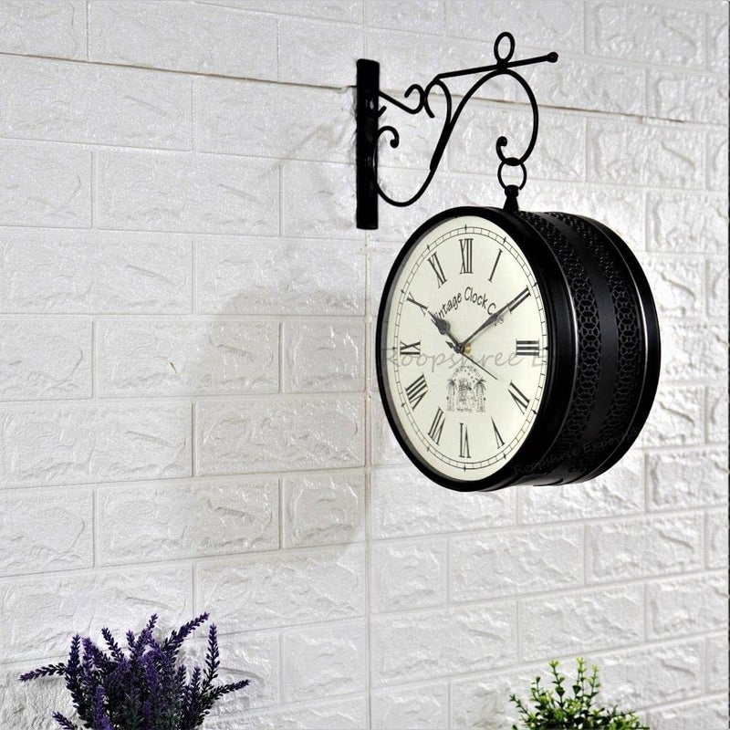 Vintage Clock Vintage Clock Handcrafted Double Side Wall Clock 1 Year Warranty 6570010HR  - Image 5