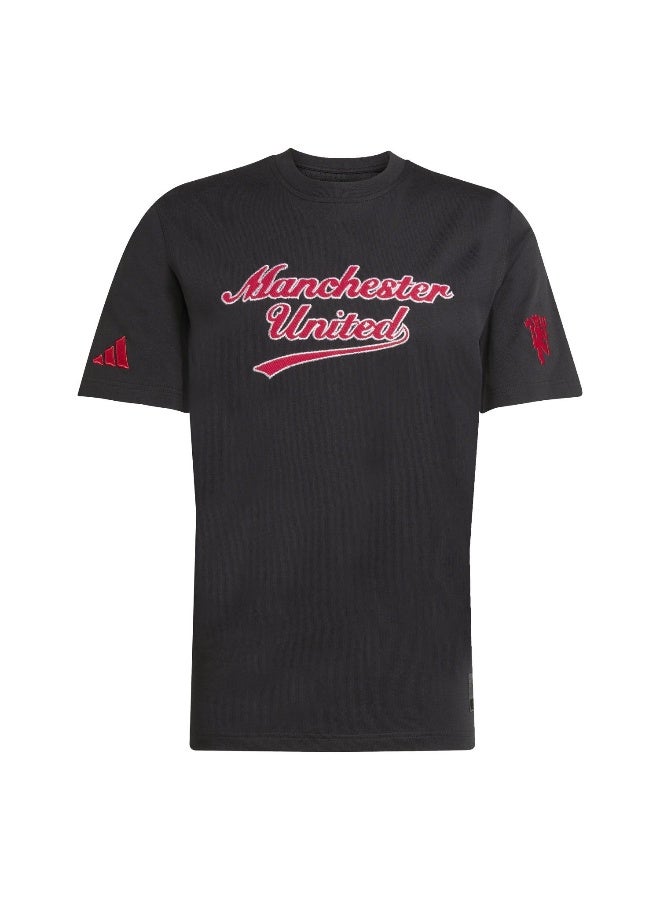 Adidas Mufc Us Tee Black Football T-Shirts For Men XS  - Image 1