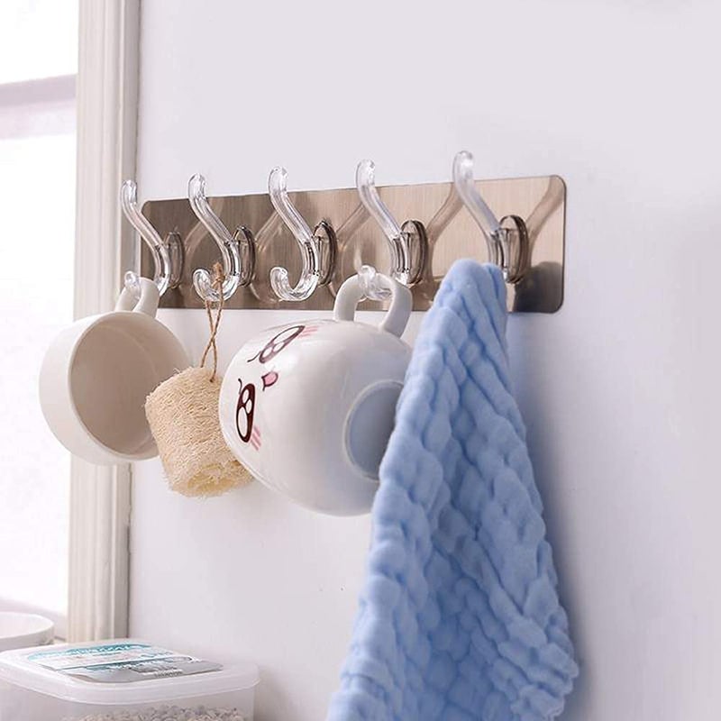 STL Stl SelfAdhesive Heavy Duty Strong Sticker Sticky Plastic Wall Mounted Hooks Ideal For Hanging Home Kitchen And Bathroom Key Hanger Frame Holder Pack Of 1 Multicolor  - Image 2