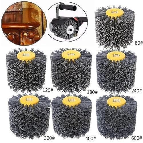 SIGNI New Abrasive Wire Drawing Wheel Drum Burnishing Polishing Brush for Wooden Furniture Floor Polishing 120X100mm 180 Grit 1pack - Image 3