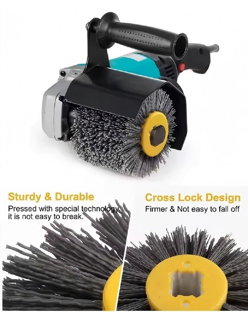 SIGNI New Abrasive Wire Drawing Wheel Drum Burnishing Polishing Brush for Wooden Furniture Floor Polishing 120X100mm 180 Grit 1pack - Image 5