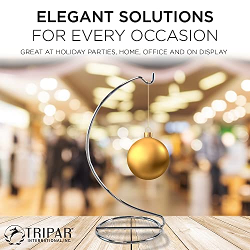 TRIPAR Chrome Ornament Display Stand - 6" Tall - Image 4