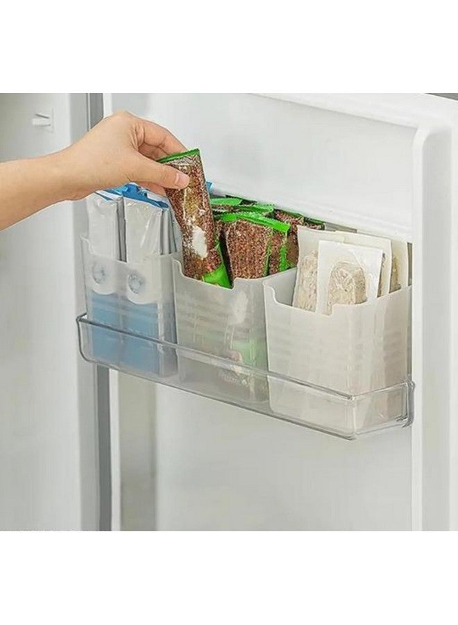 Stewit 6 fridge storage boxes multipurpose containers for storage Space-saving Refrigerator Side Door Organizer for fridge kitchen Fruits, Vegetables Storage- Transparent - Image 3
