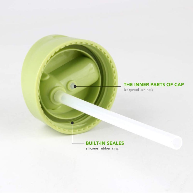 Sivaphe Sivphe Small Kids Water Bottle with Straw 12 oz Leakproof Little School Tritan Plastic Drinking Bottle for Boys and Girls Indoor and Outdoor(1 Pack Green) - Image 4