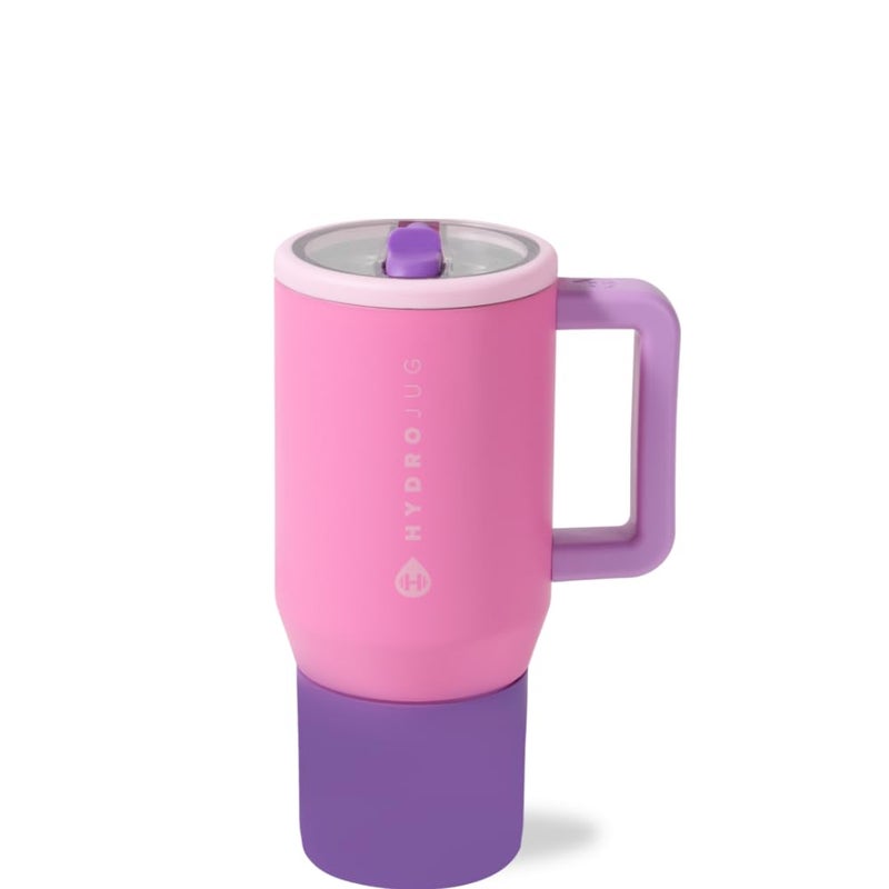 HydroJug Kids 20 oz Insulated Kids Water Bottle with Flip Straw Handle LeakProof Durable Perfect for School Sports Lunch Travel Camp Pink Sugar