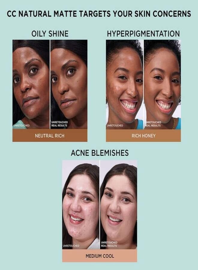 IT Cosmetics CC+ Cream Natural Matte Foundation with SPF 40 Neutral Medium Shade – Full Coverage Makeup & Sunscreen 32 mL - Image 5