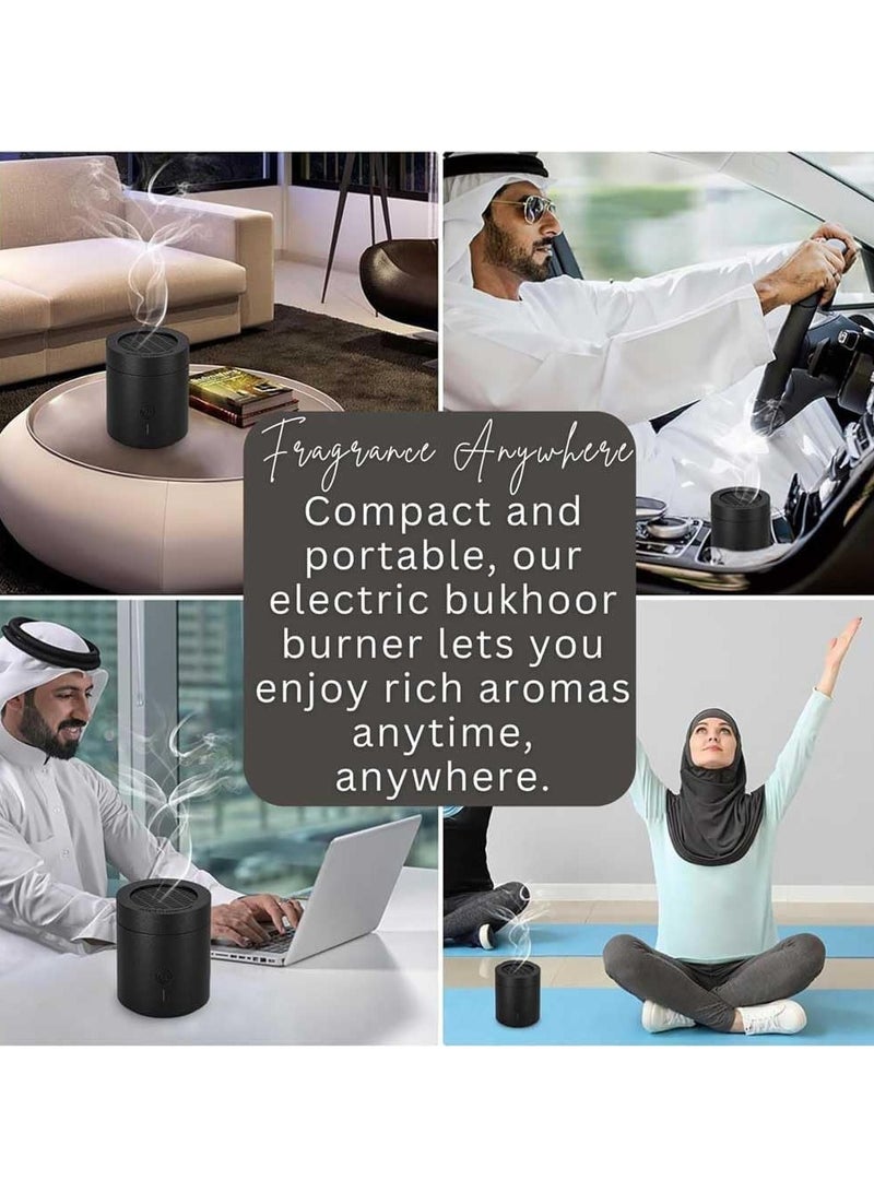 برايم بي جافاودان مبخرة بخور كهربائية قابلة لإعادة الشحن – مبخرة محمولة عبر USB للبخور العربي للمنزل، السيارة، والمكتب | عمر بطارية طويل، تشغيل بدون دخان – تصميم مِدخن عصري - Image 5