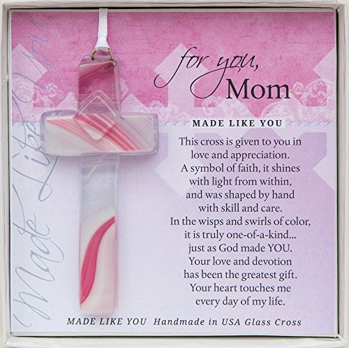 The Grandparent Gift The Grandparent Gift Mom Made Like You Handmade Glass Cross for Mother  - Image 1