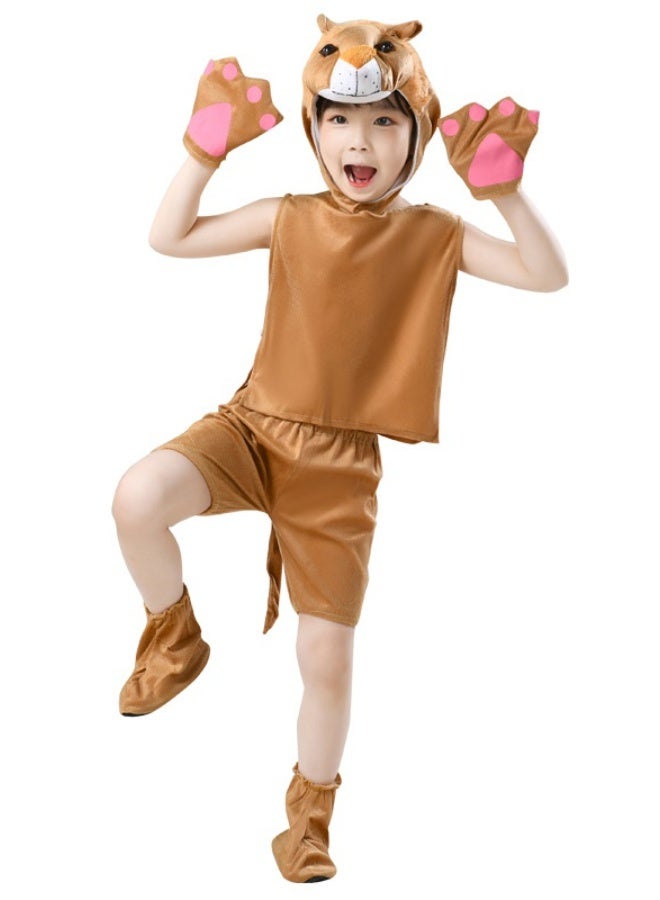 NIBEMINENT Children's performance costumes, stage animal performance costumes, summer short-sleeved animal clothing and dress-up - Image 1