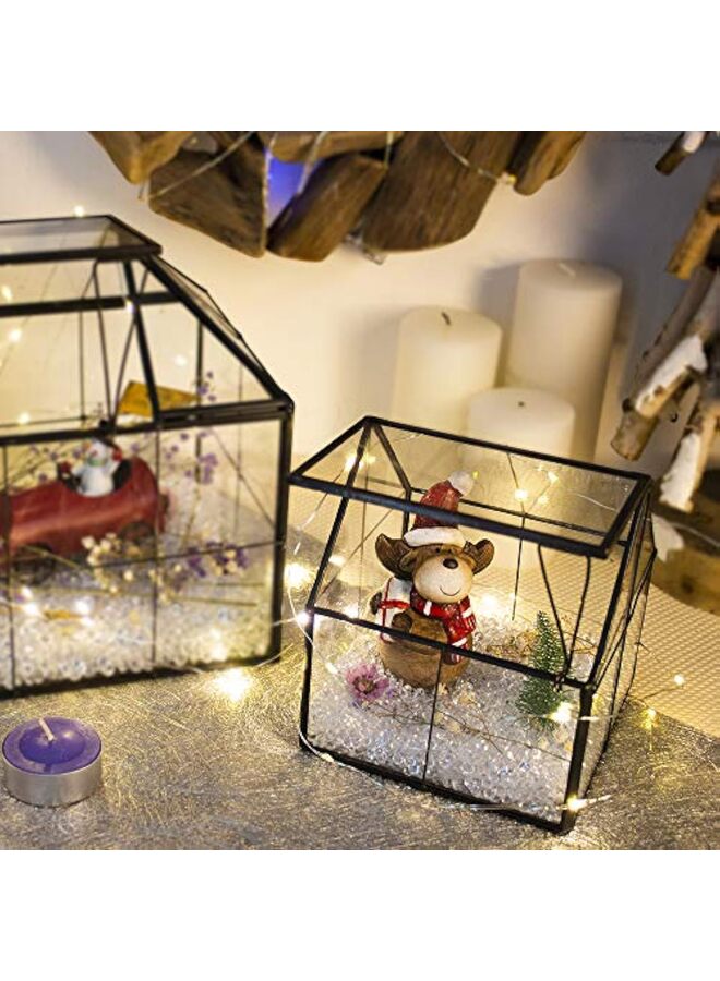 LAMAY Glass Plant Terrarium Container Indoor Small Succulent Terrarium Planter Door for Tabletop Decor DIY 4.9"x4.3"x4.3" - Image 3