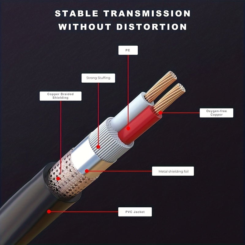 كابل ميكروفون XLR بطول 33 قدم، زوجين من نوع ذكر إلى أنثى، كابل متوازن لمكبرات الصوت وواجهات الصوت - Image 3