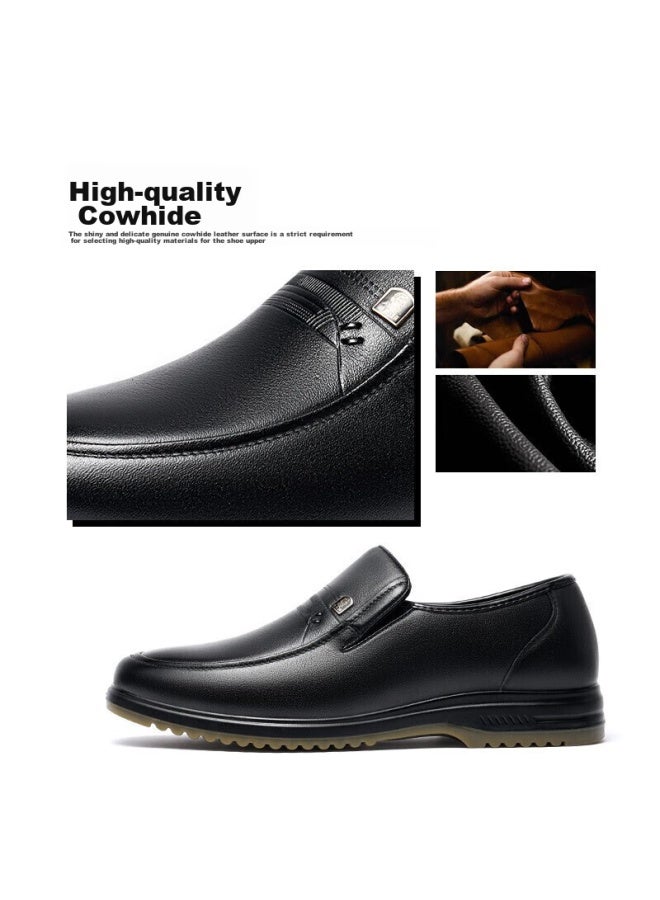 Laorentou Leather Shoes For Men, Top-grain Cowhide, Cowhide Sole, Wear-resistant, Business Casual Dad Shoes, 510907119, Black, Size 42 - Image 4