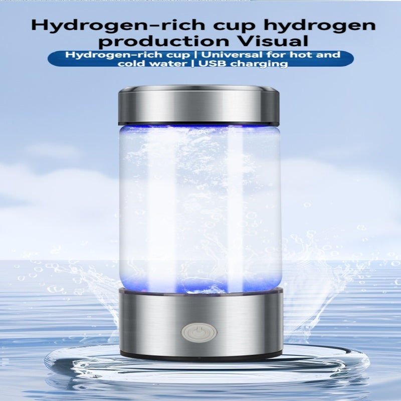 Hydrogen Rich Water Cup: 420ml Silver Food-Grade Inner Liner - SPE Proton Exchange Membrane Electrolysis Hydrogen Inhalation Cup for Health-Conscious Individuals Home Travel Busy Professionals - Image 5