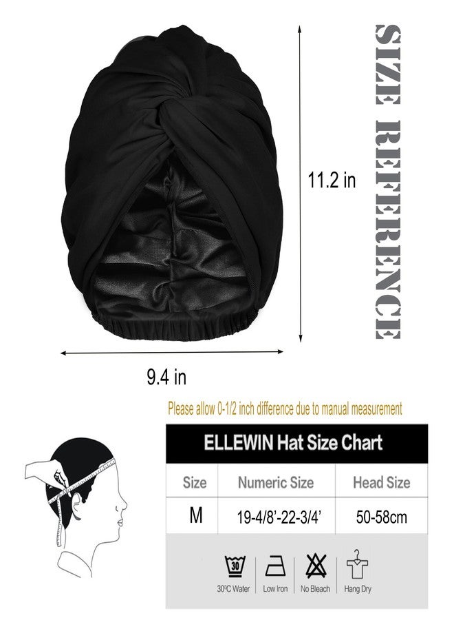 ELLEWIN Silk Bonnet for Women Satin Hair Bonnet for Sleeping Beanie Hat for Man Adjustable Turbans Head wrap - Image 4