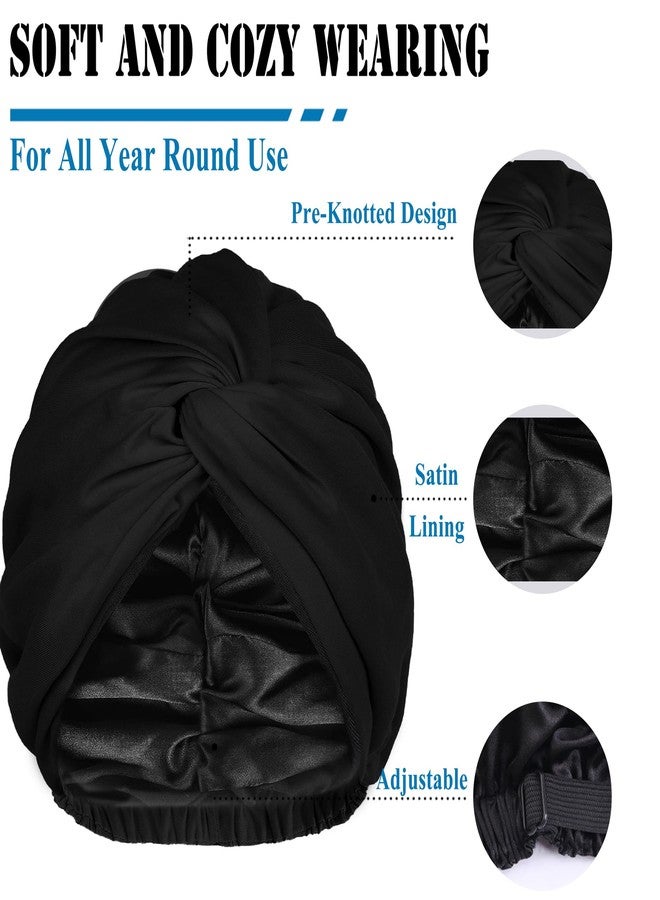 ELLEWIN Silk Bonnet for Women Satin Hair Bonnet for Sleeping Beanie Hat for Man Adjustable Turbans Head wrap - Image 2