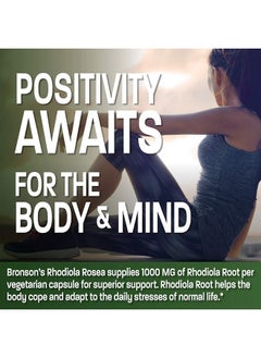 Bronson Rhodiola Rosea 1000Mg Supplement Adaptogenic Herb For Brain Stress & Mood Support Nongmo 120 Vegetarian Capsules  - Image 4