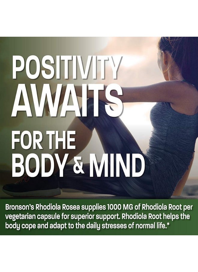 Bronson - Rhodiola Rosea 1000Mg Supplement Adaptogenic Herb For Brain Stress & Mood Support Nongmo 120 Vegetarian Capsules - Image 1