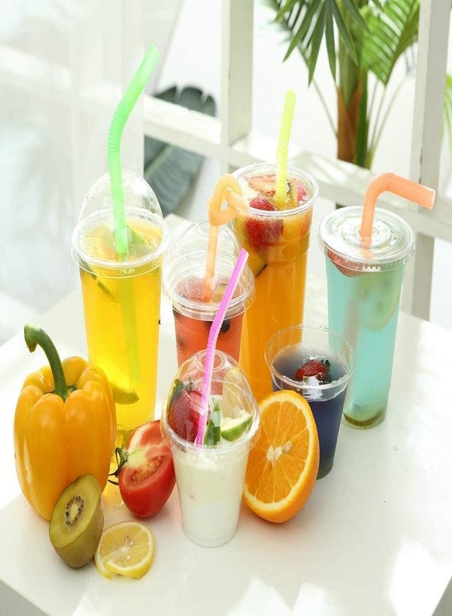 TashiBox [16oz-100set Plastic Cups with Dome lids Clear, Iced Coffee, Smoothie, Juice, Soda, Cocktail and Party Cups - Image 4
