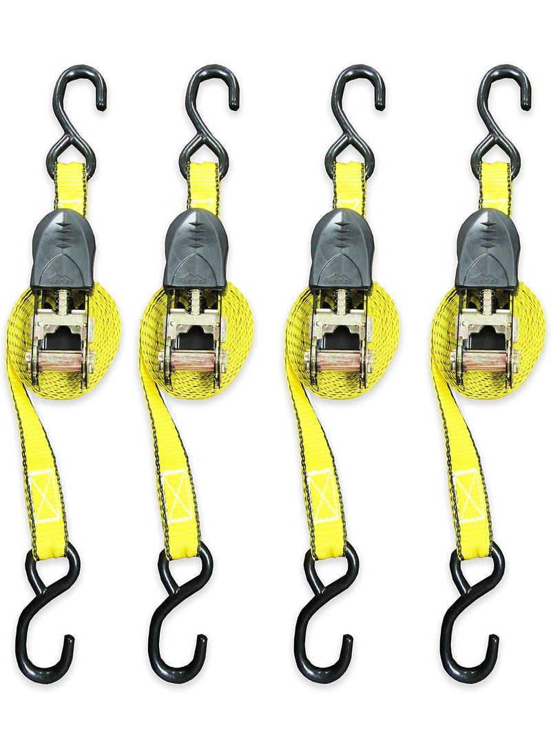 Everest S1043 Premium Ratchet Tie Down  4 Pk  1 x 15  500 lbs Working Load  1500 lbs Break Strength  - Image 3