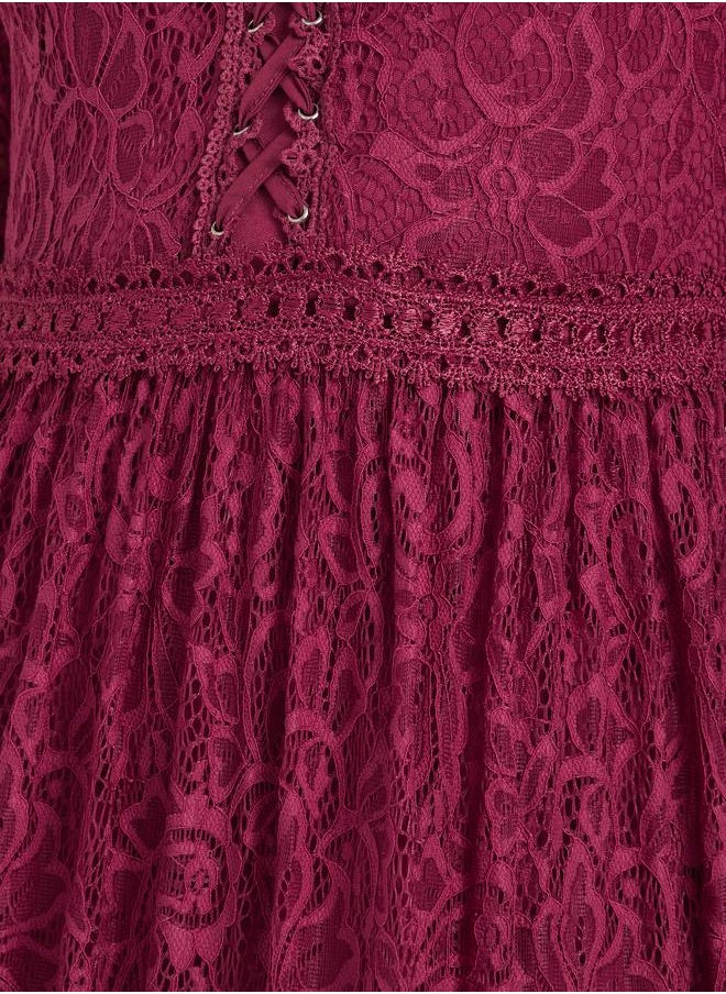 Styli Styli Lace Long Sleeves A-Line Maxi Dress  - Image 4