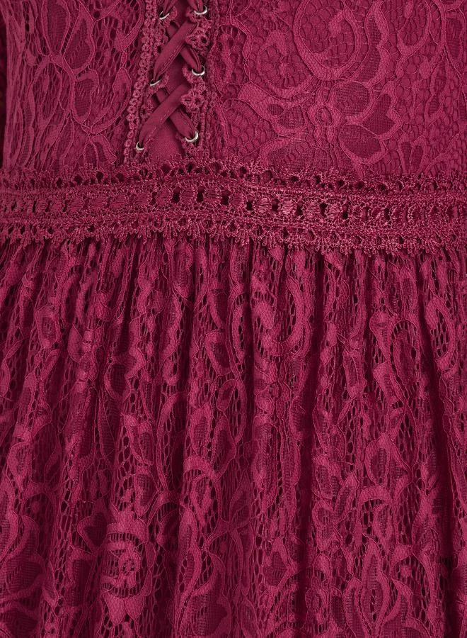Styli Styli Lace Long Sleeves A-Line Maxi Dress